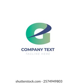g letter abstract logo in green gradient color 

