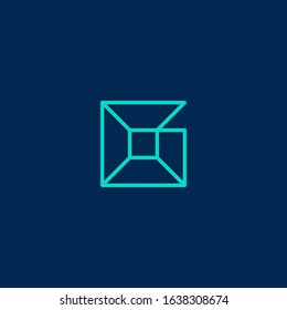 G letter abstract logo in square shape.