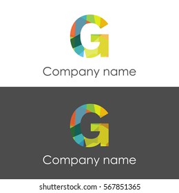 G letter abstract mosaic shape icon colorful