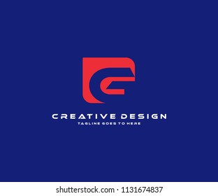 G Letter Abstract Red Square Vector Logo