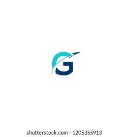 G letter with aeroplane vector logo design