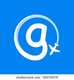 G letter with airline and plane. Vector design template elements for your application or corporate identity.