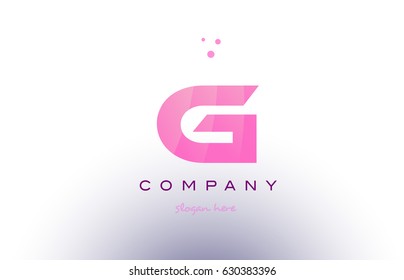 g letter alphabet text pink purple dots creative company logo vector icon design template