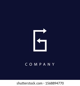 g letter with arrow logo design