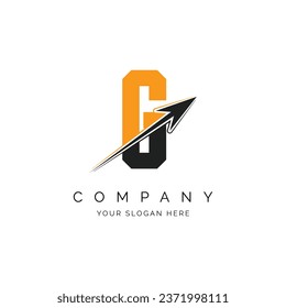 G Letter with Arrow Logo Template Illustration. G Alphabet Concept Design Modern Vector Monogram Icon