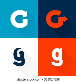 G letter with arrows set. Vector design template elements for your application or corporate identity.