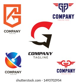 G letter based logo collection set vector