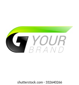 G letter black and green logo design Fast speed template elements