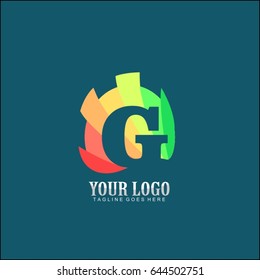 G letter brand. Alphabet colorful logos in the circle. Vector design template elements for your application or corporate identity.