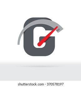 G Letter Car Speedometer, G Letter Meter Logo