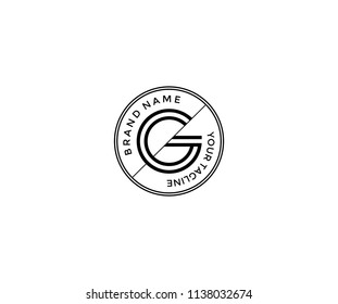 G Letter Circle Hipster Monogram Line Design Logo
