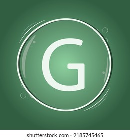 G letter circle logo design on green background flat vector smart illustration