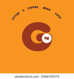 Logo de G Letter coffee. 
diseño creativo de frijol de café. 
plantilla de marca inicial.diseño vector