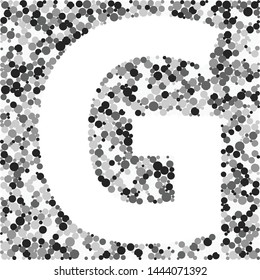 G letter color distributed circles dots illustration