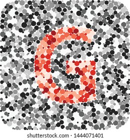 G letter color distributed circles dots illustration