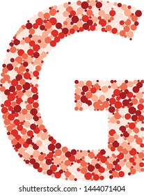 G letter color distributed circles dots illustration