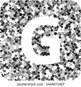 G letter color distributed circles dots illustration