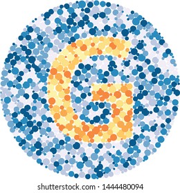 G letter color distributed circles dots illustration