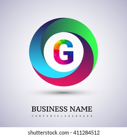 G letter colorful logo in the circle. Vector design template elements for your application or company identity.