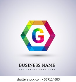G letter colorful logo in the hexagonal. Vector design template elements for your application or company identity.entity.
