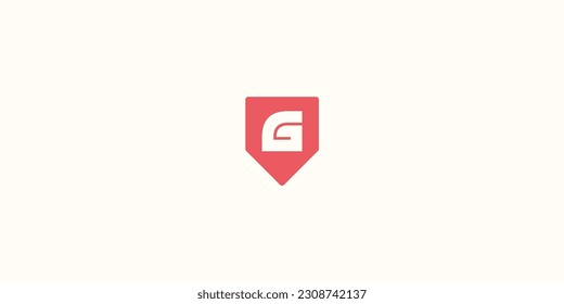 
G-Buchstaben-Konzept für Innen-Schild oder Pentagon, Logo-Konzept für Typografie, Logo für Monogramme und Buchstaben-Logo, modern und einfach