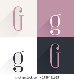 G letter condensed serif font set. Perfect to use in elegant branding, luxury logo, wedding invitation, classic layout and more.