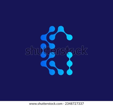 G Letter with connected dots technology logo