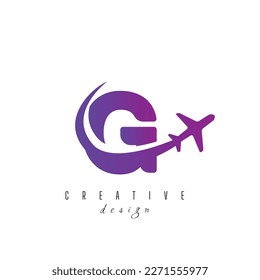 G letter with Creative Air Travel Logo Design Air Travel Logo Design Template. tour and travel logo design