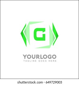 G letter creative brand. Abstract trendy green logo design element . Vector illustration for business company visual identity