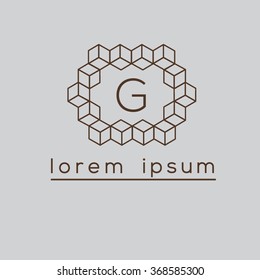 G letter cubes, geometric vector logo template (sign, symbol, emblem, ornament)