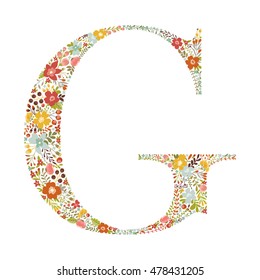 G letter with decorative floral ornament