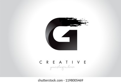 G Letter Design with Brush Stroke and Modern 3D Look Vector Illustration.