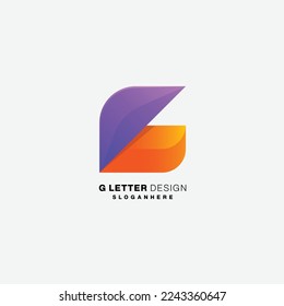 g letter design logo gradient template icon