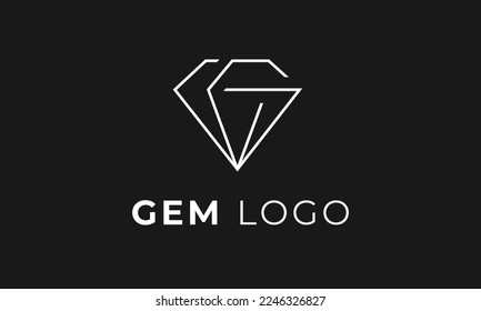 G Letra Diseño vector con logotipo de diamante. Resumen Emblema de Gem, concepto de diseño de logotipo