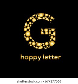 G letter dots vector logo. Luxury  golden brand identity