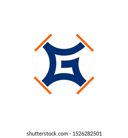 G Letter Drone Logo Vector Design