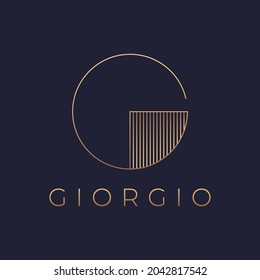 G letter elegant golden logo design. Abstract luxury G initial logo vector template.