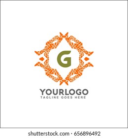 G letter emblem of the weaving circle. Monogram design for Royalty, business card, Boutique, Hotel, Heraldic, Web design, Jewelry. Vector illustration