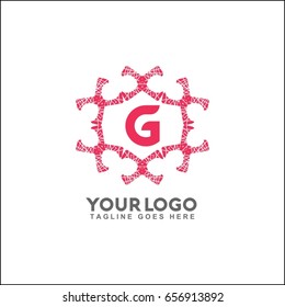 G letter emblem of the weaving circle. Monogram design for Royalty, business card, Boutique, Hotel, Heraldic, Web design, Jewelry. Vector illustration