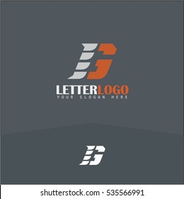 G letter fast speed logo. White and orange automotive logo template. Vector design template elements for your application or corporate identity.