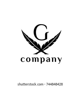 G letter feather vector logo design template