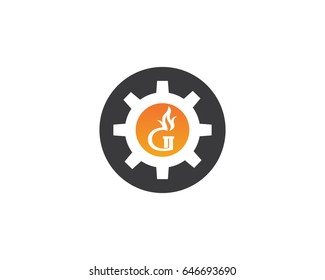 G Letter Fire Industry Logo