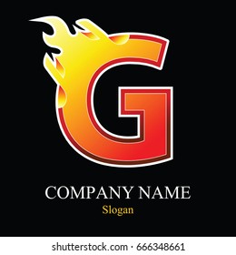G letter fire logo design template. Vector design template elements for your application or company.