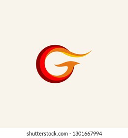 G letter fire logo vector icon illustration