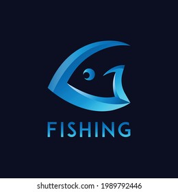 G Letter Fish Head Hook Fisherman Fishing Shop Logo