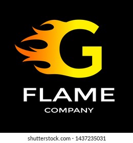 G Letter flame or fire vector logo template. This alphabet is suitable for cooking, temperature or fast business.