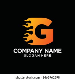 G Letter Flame Logo Design Template Inspiration