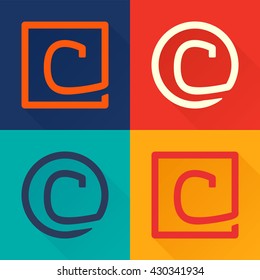 G letter flat logo in circle and square. 