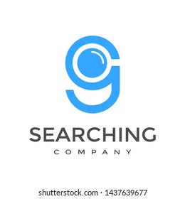 G Letter Or Font With Magnifying Glass Vector Logo Template. This Alphabet Can Be Used For Searching, Discovery Business.