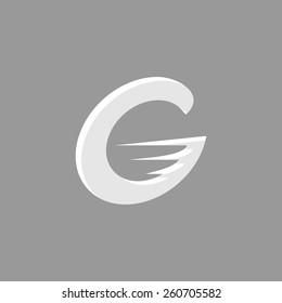 G letter in the form of a floating swan. vector format.